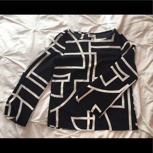 Weekday Black and White Geometric Blouse